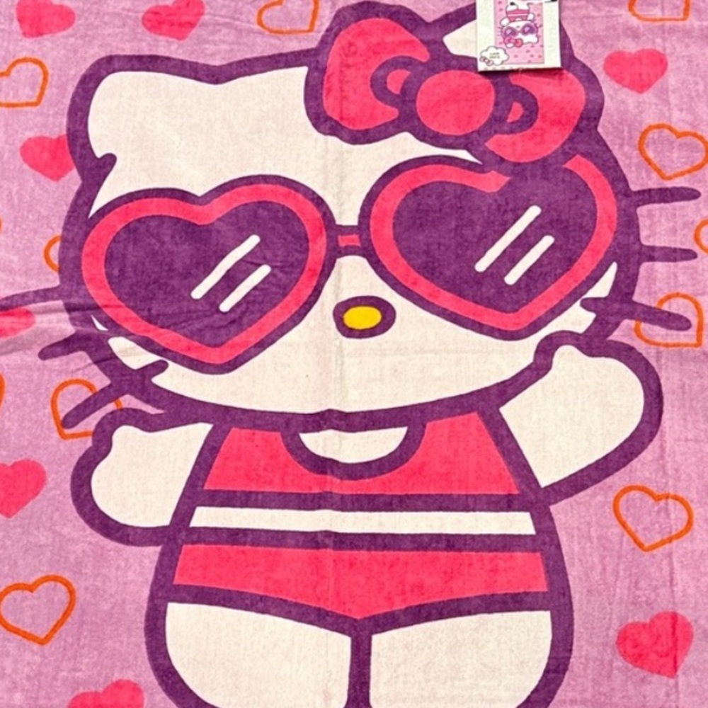 Hello Kitty Pink and Purple Heart Sunglasses Towel